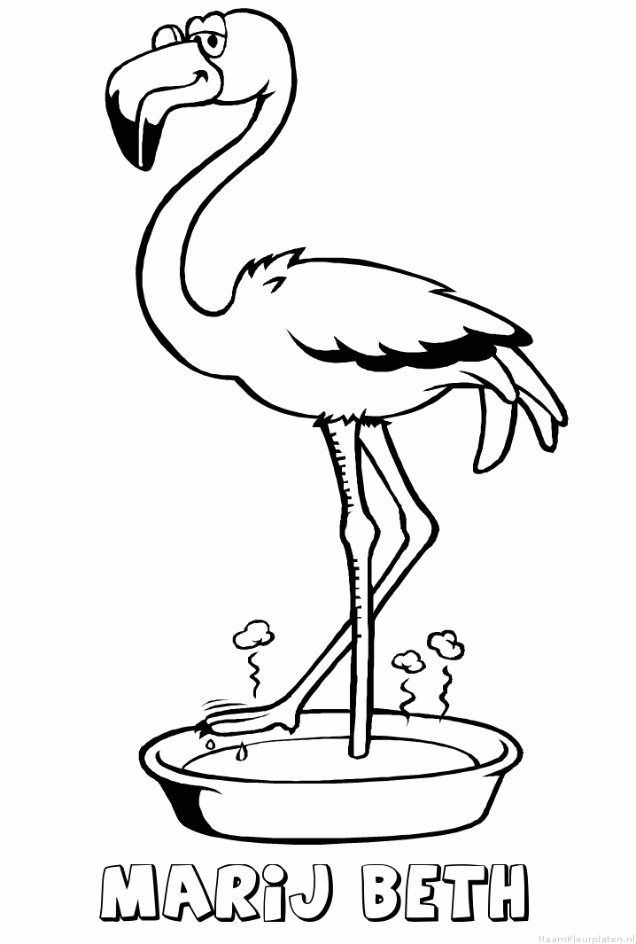 Marij beth flamingo kleurplaat